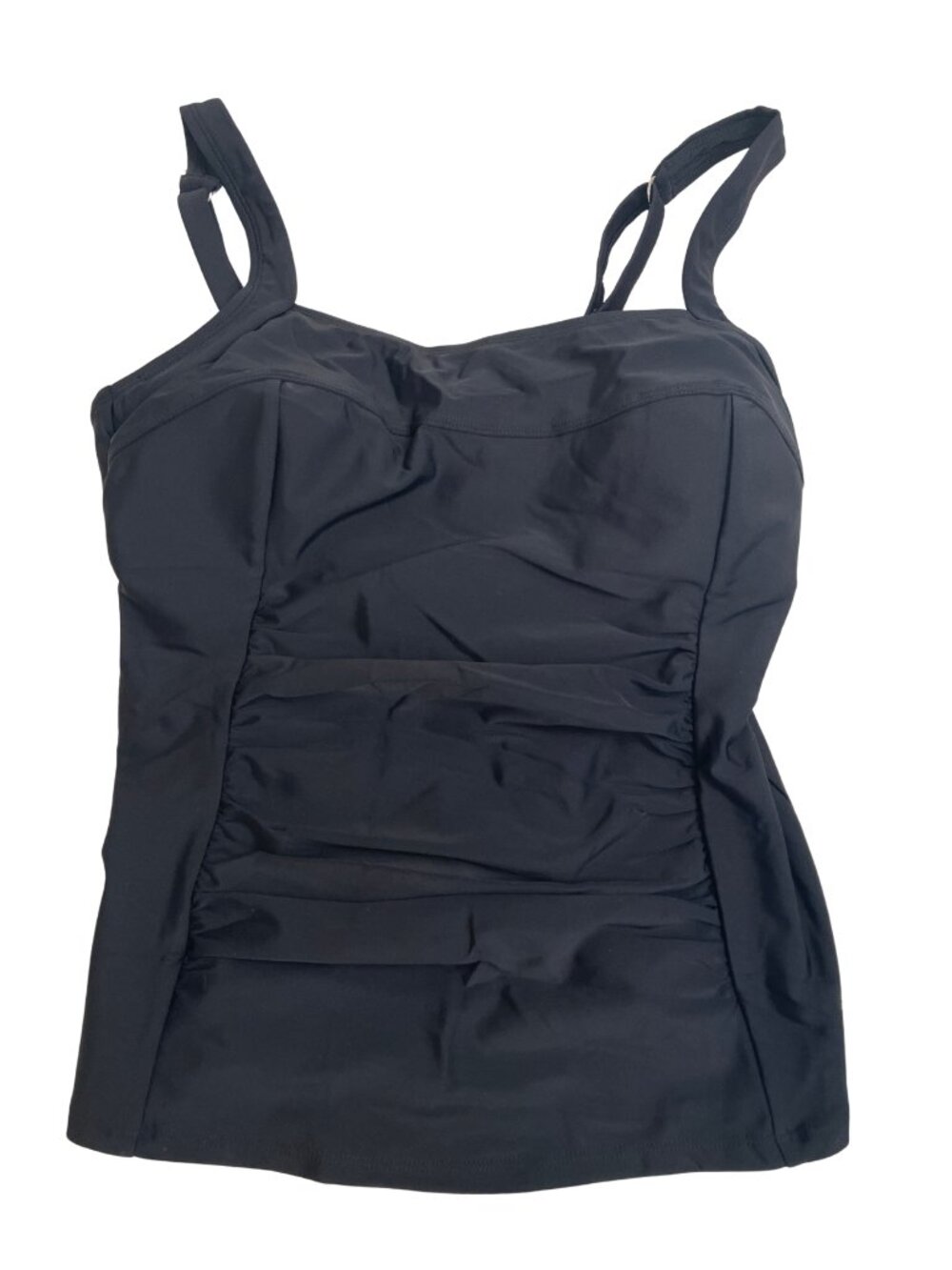 Cupshe Black Square Neck Cutout Tankini Top Adjustable Classic